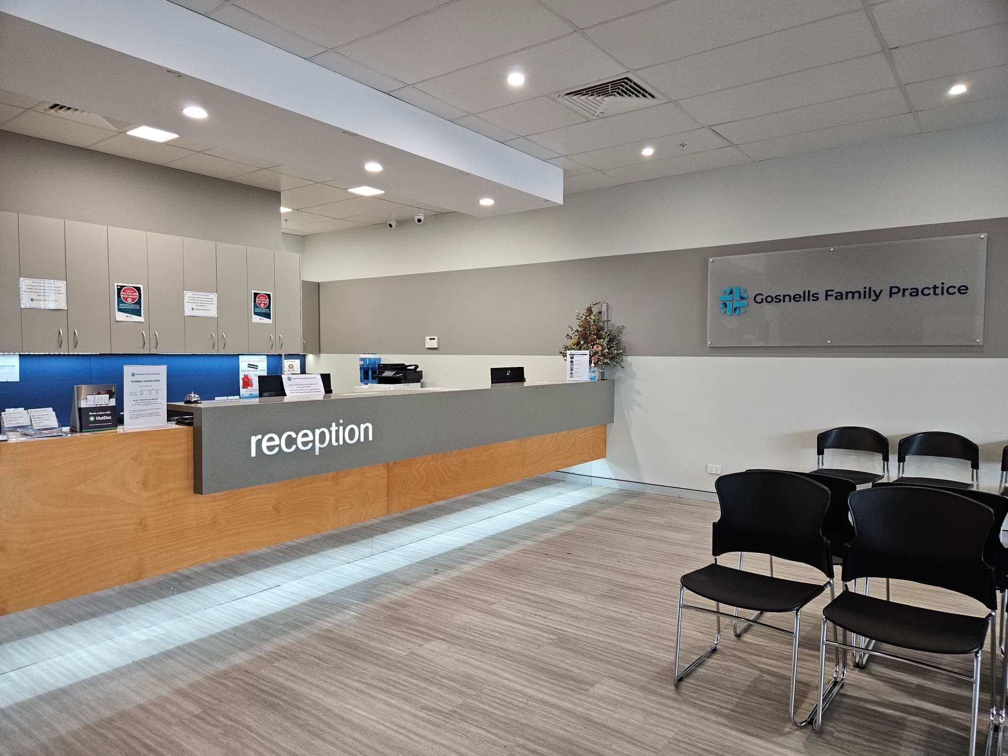 Modern reception area at Gosnells Family Practice